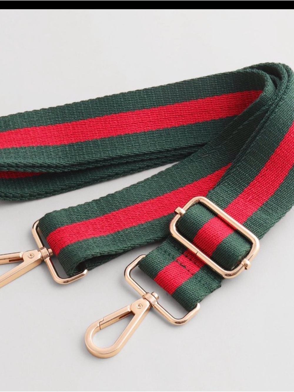 #57. Unbranded Striped Green and Red Webbing Replacement Shoulder Strap